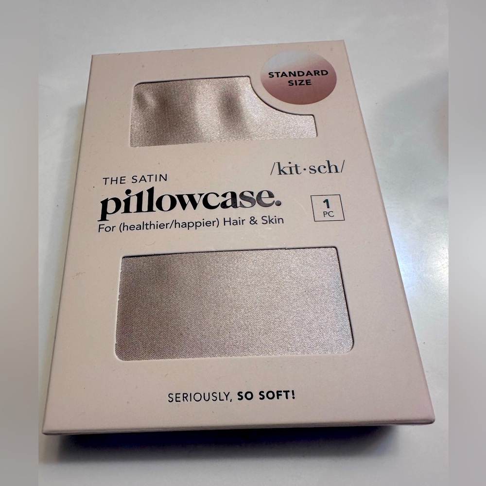 Satin pillow case in champagne color